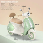 Electric Vespa Ride-On Bike for Kids – Bluetooth, Lights & Music