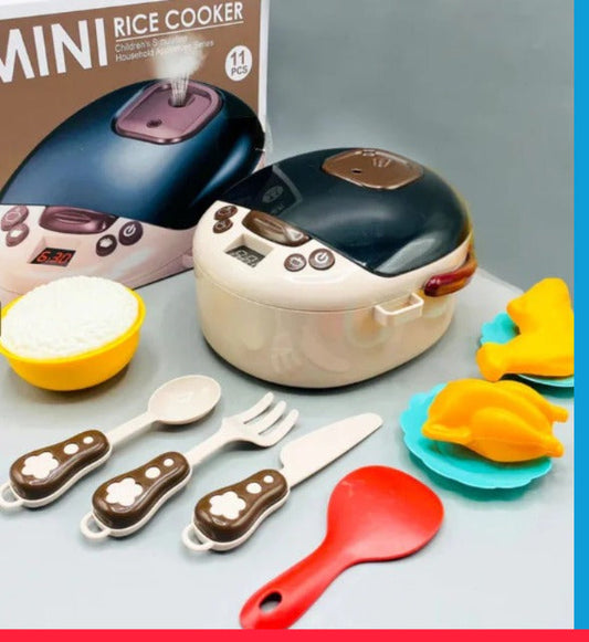 Mini Rice Cooker – Children's Simulation Household Appliance (11 Pcs Set) - Bacha Toys