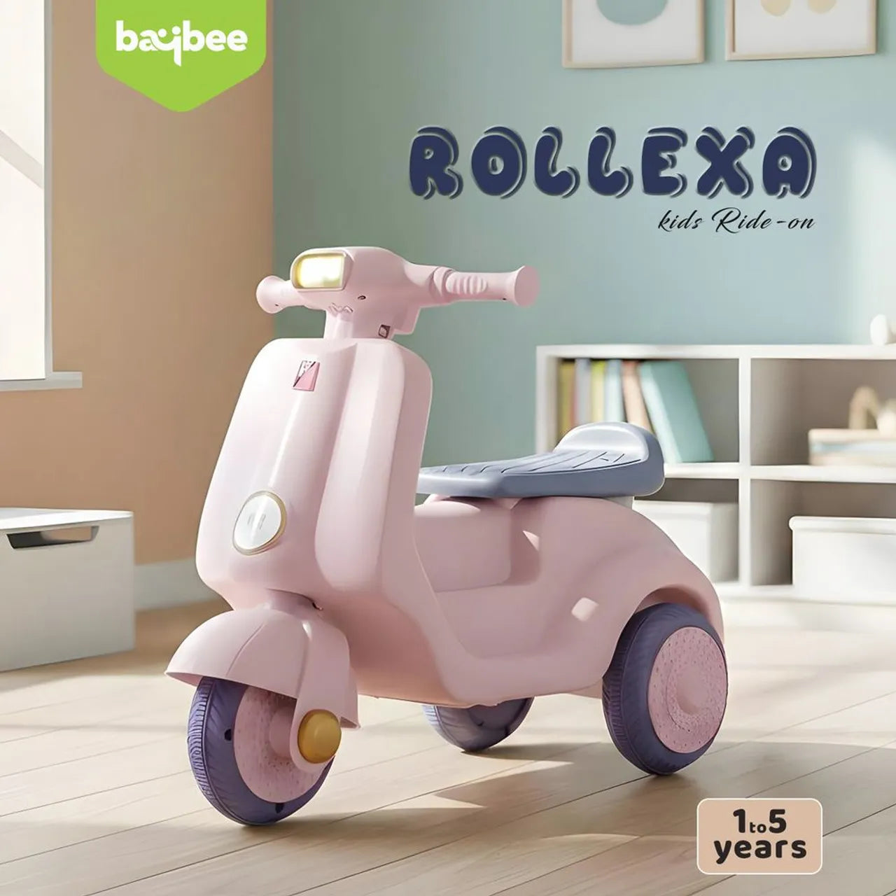 Kids Scooter Bike – Manual Ride-On with Lights & Music