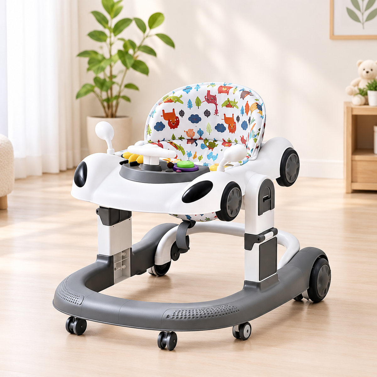 Car Shape Baby Walker with Music & Adjustable Wheel Speed #309