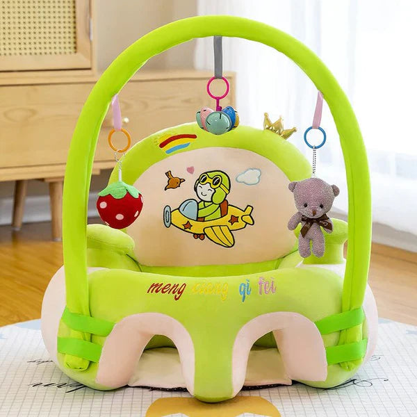 Baby Sofa Seat with Attractive Rattles – Soft Plush Support Seat