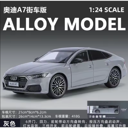 Audi A7 1:24 Scale Alloy Die-Cast Model Car – Pull-Back, Light & Sound Function