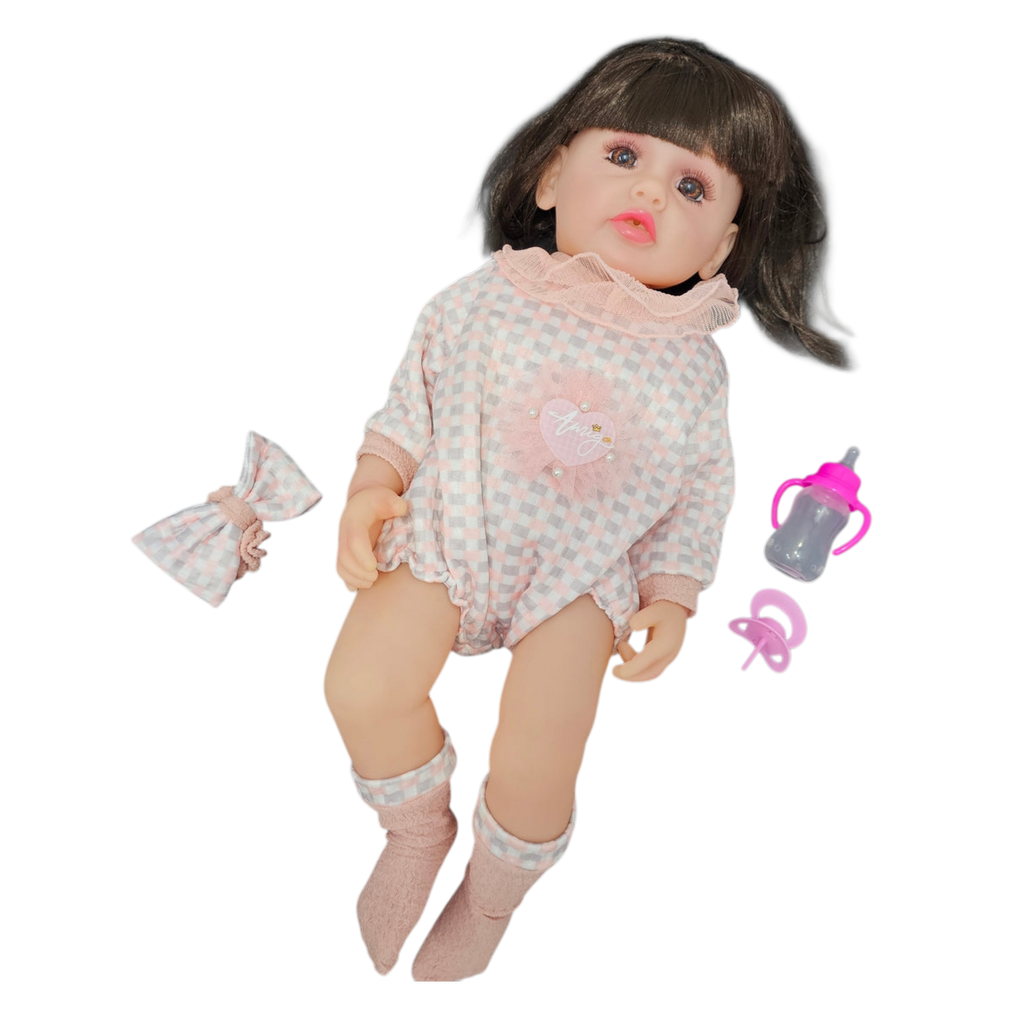 55cm Baby Silicone Doll – Lifelike Real Baby with Accessories | Bacha Toys