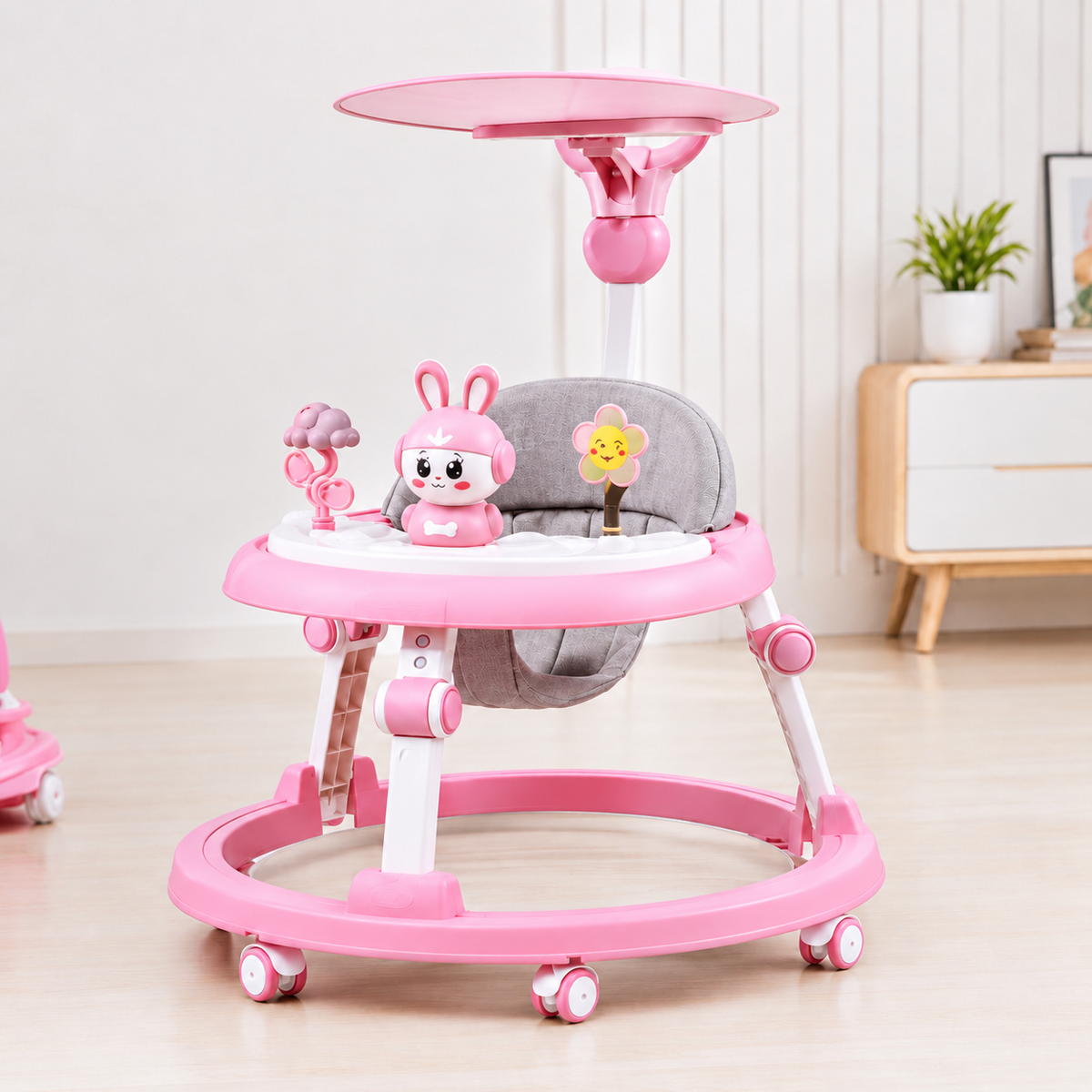 Baby Walker with Sun Canopy, Music & Attractive Toys #WR-036