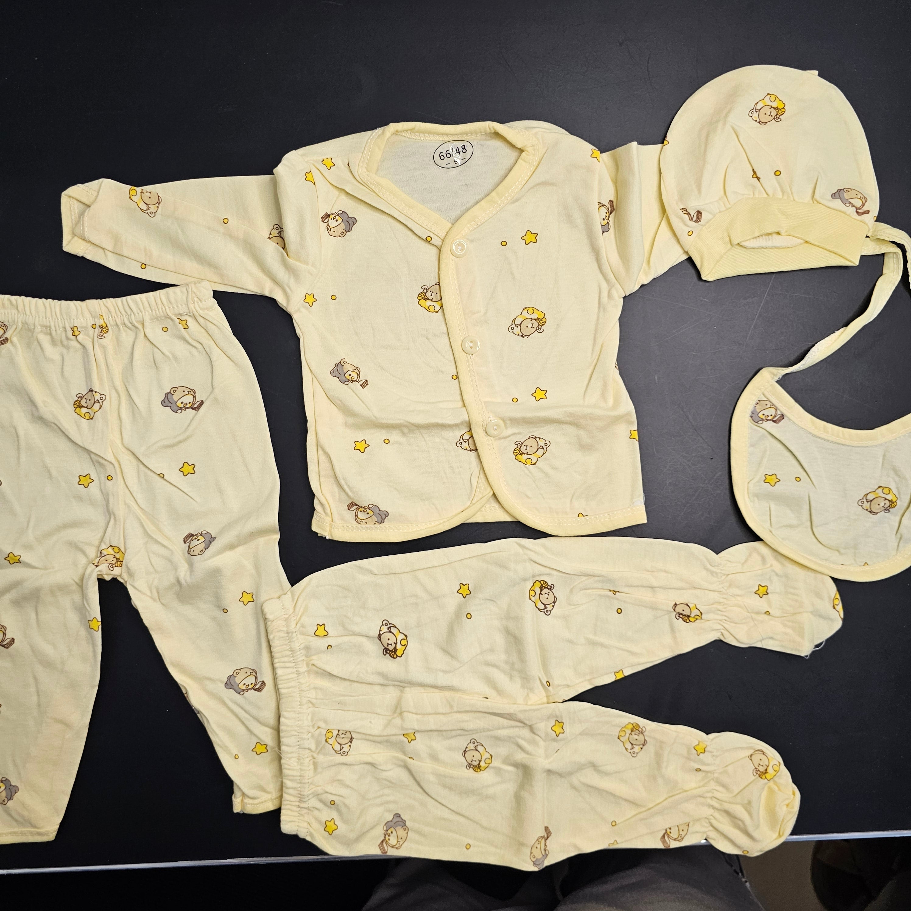 5 Pcs Lucky Star Luxury Baby Dress Set – Imported New Born Baby (Pink Colour) | Bacha Toys