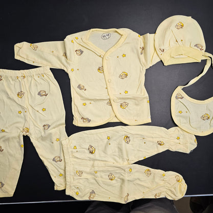 5 Pcs Lucky Star Luxury Baby Dress Set – Imported New Born Baby (Pink Colour) | Bacha Toys