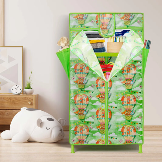 Toddlers Foldable Wardrobe – Green | Durable, Compact & Easy Storage | Bacha Toys