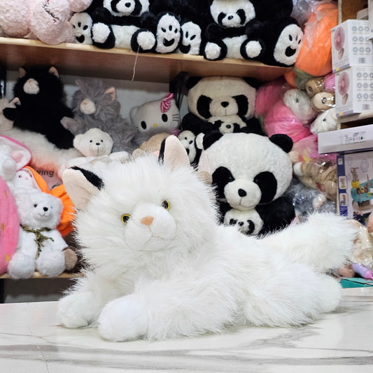 White Persian Cat Plush – 35cm Soft Toy with Sound | Bacha Toys