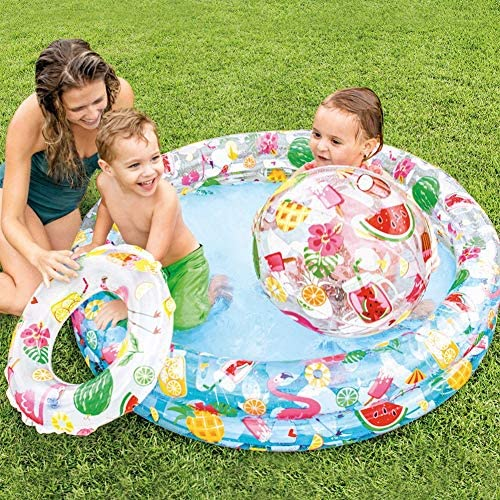 Intex Stargaze Pool Set – Kids Inflatable Pool with Ball & Ring (48” x 10”) #59460