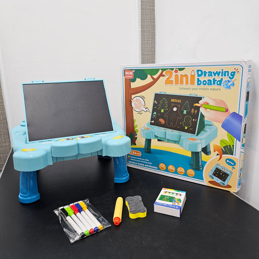 2-in-1 Drawing Board for Kids – Chalk & Marker Writing Board with Accessories | Bacha Toys