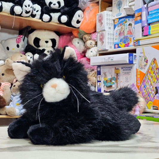 Black Persian Cat Plush – 35cm Soft Toy with Sound | Bacha Toys