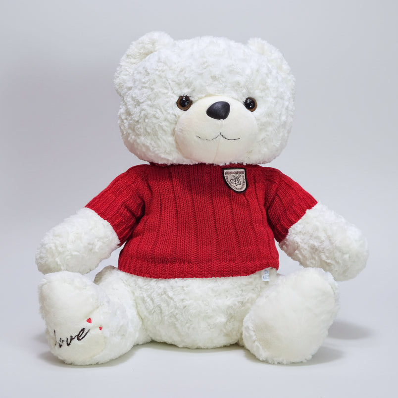 Sweater Bear – 50cm White Colour Soft Plush Toy | Bacha Toys
