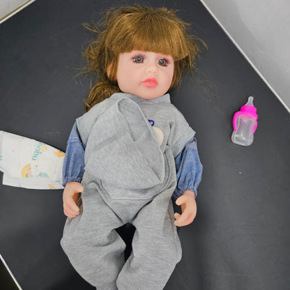 55cm Baby Silicone Doll – Lifelike Real Baby with Accessories | Bacha Toys