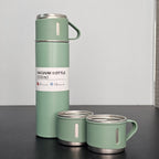 500ml Hot & Cold Water Bottle with 3 Cups – Family Travel Set