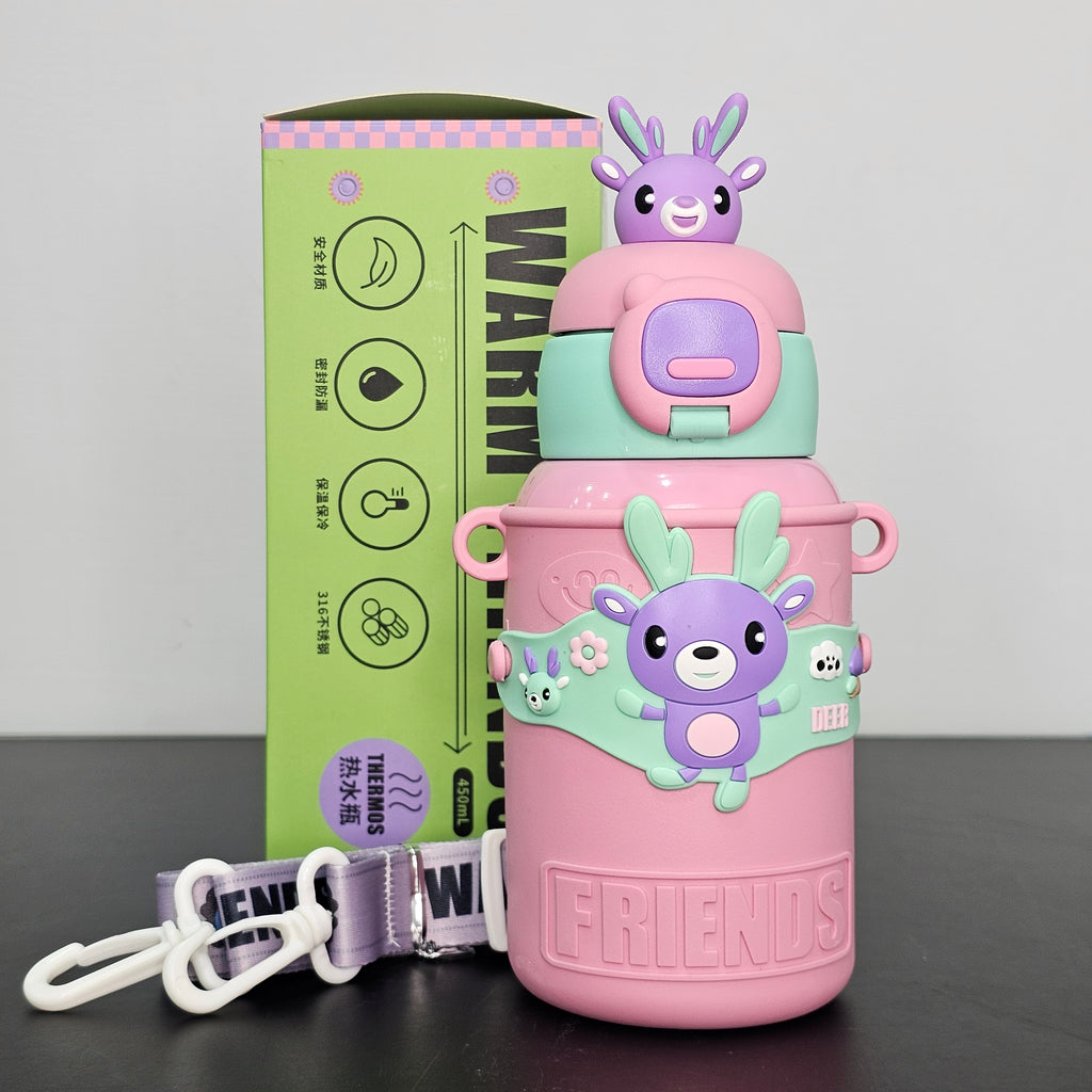 Hot & Cold Water Bottle 450ml – Insulated Thermal Flask