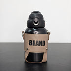 Hot & Cold Water Bottle 600ml – Leather Strap & Cover