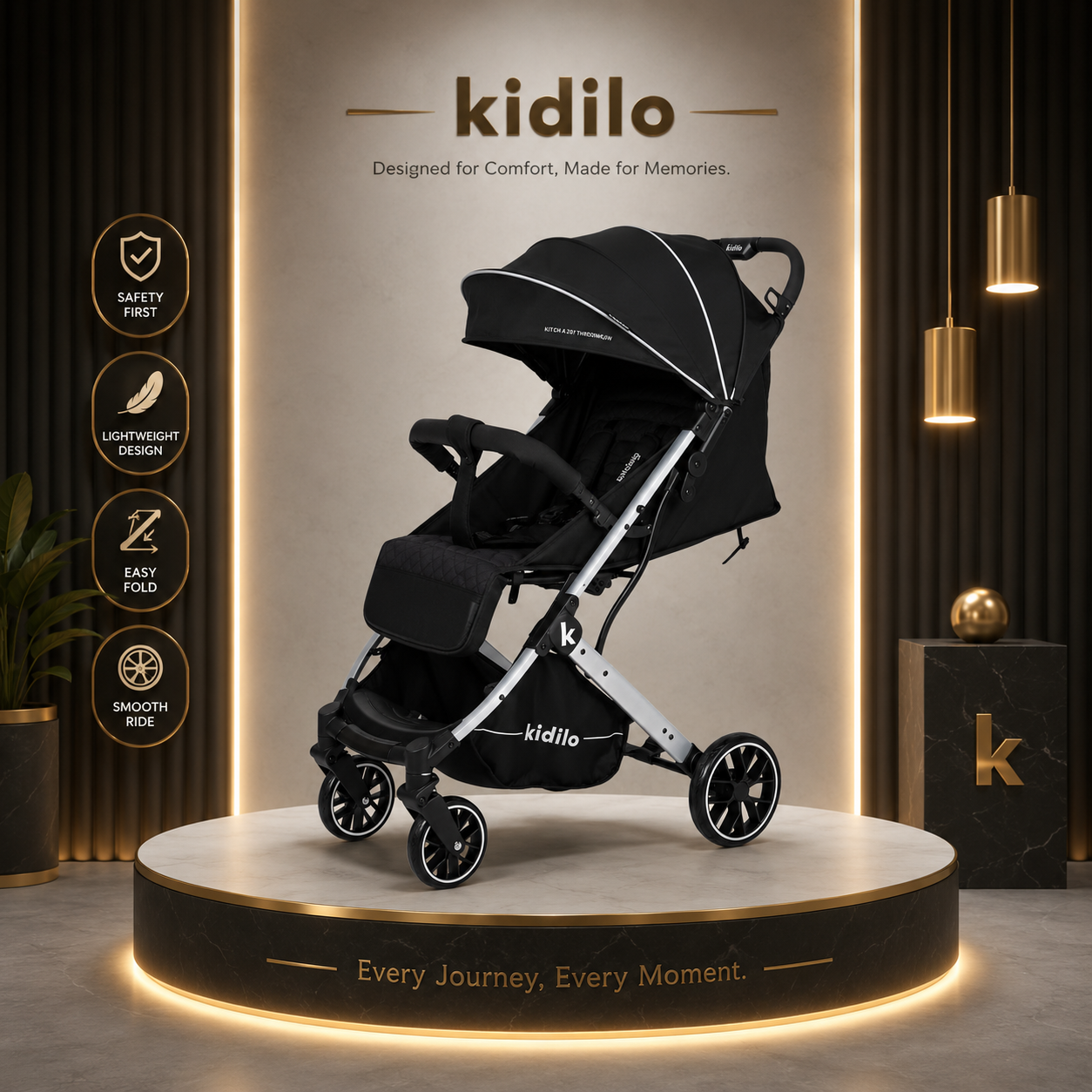 Kidilo K12 Baby Stroller & Pram – Foldable Travel Stroller
