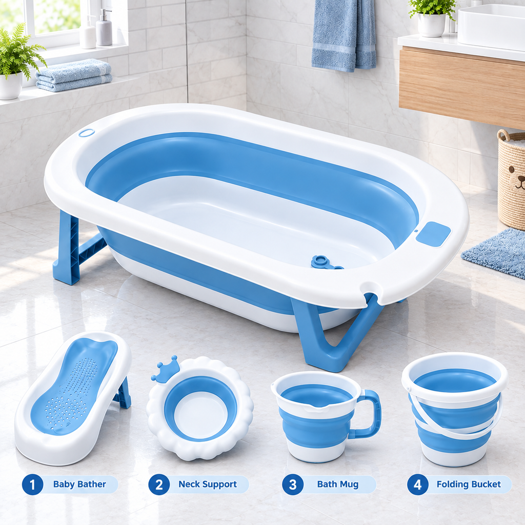 5-in-1 Foldable Baby Bath Tub #NB-01