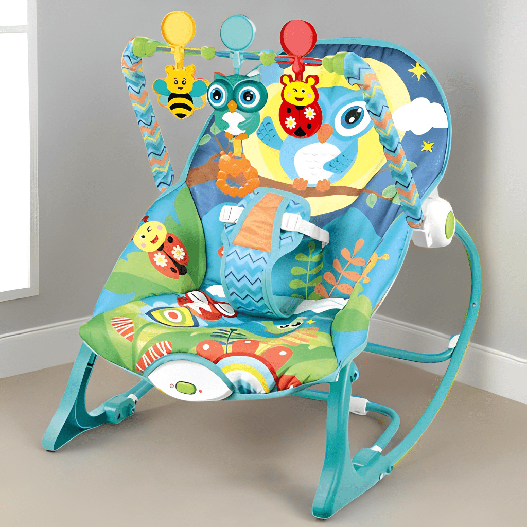 Baby Rocker – Infant to Toddler with Fold-Out Kickstand (0M+, 40 lbs / 18 kg) | Bacha Toys