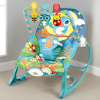 Baby Rocker – Infant to Toddler with Fold-Out Kickstand (0M+, 40 lbs / 18 kg) | Bacha Toys