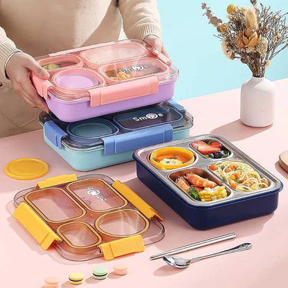 Individual-Seal Stainless Steel Lunch Box – Leak-Proof, Portion-Perfect | Bacha Toys