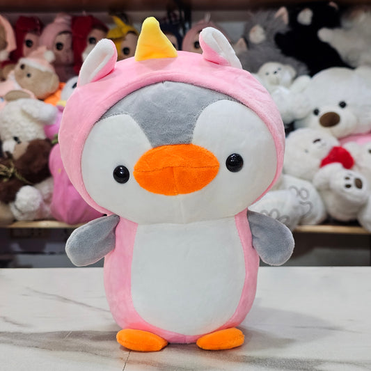 Penguin Plush Dressed as Unicorn – Pink Soft Toy 25cm | Bacha Toys