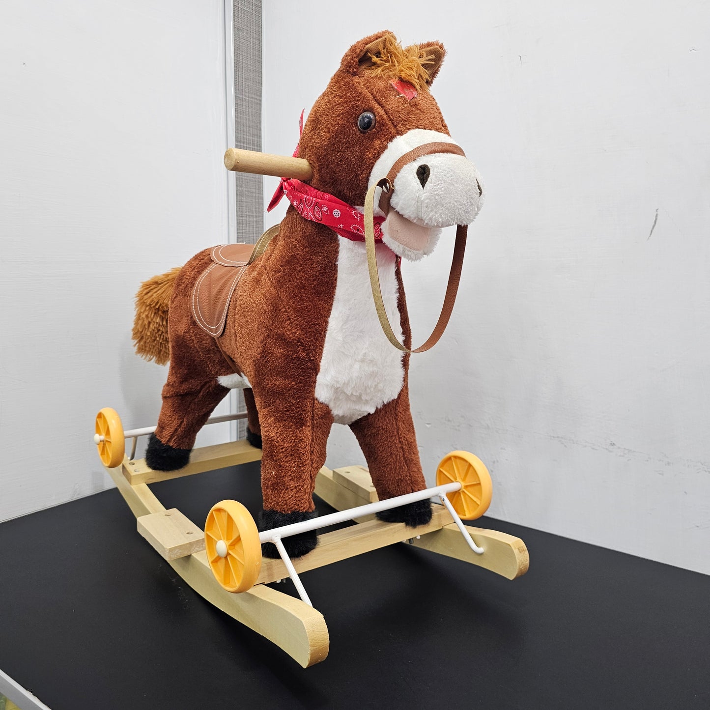 2-in-1 Stuff Rocking & Riding Horse with Music, Lights, Face & Tail Movement | Bacha Toys Pakistan