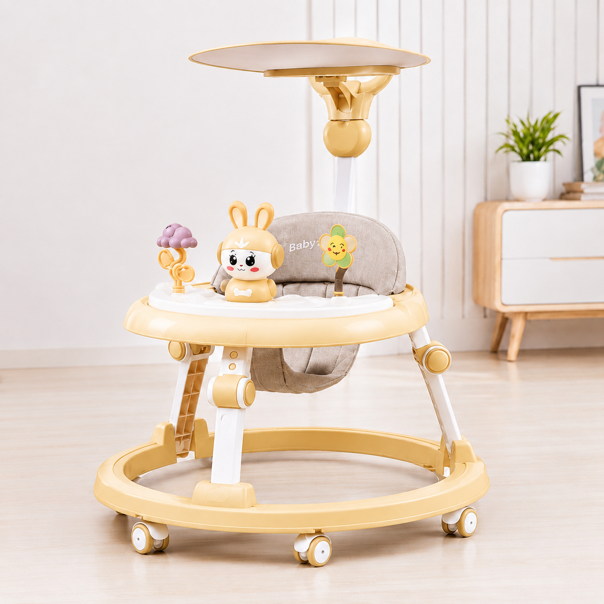 Baby Walker with Sun Canopy, Music & Attractive Toys #WR-036