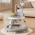 Baby Walker with Music & Lights – 360° Swivel Wheels, 3-Level Height Adjustment & Push Handle #628 (GREY)