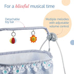 R.C Baby Swing with Sun Canopy & Mosquito Net – Soft Rattles, Music & 5 Swing Modes | Bacha Toys