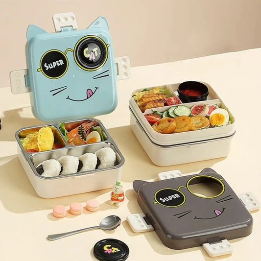 🐱 Hello Cat Lunch Box – Mealtime Made Adorable! | Bacha Toys
