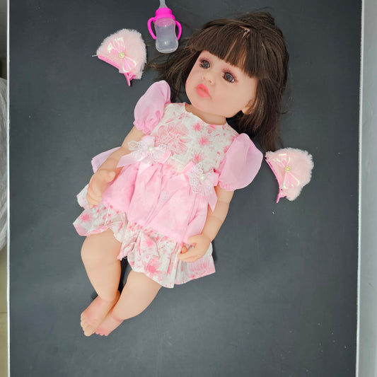 55cm Baby Silicone Doll – Lifelike Real Baby with Accessories