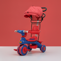 Kids Tricycle with Canopy – Stroller Style Ride On with Music & Lights