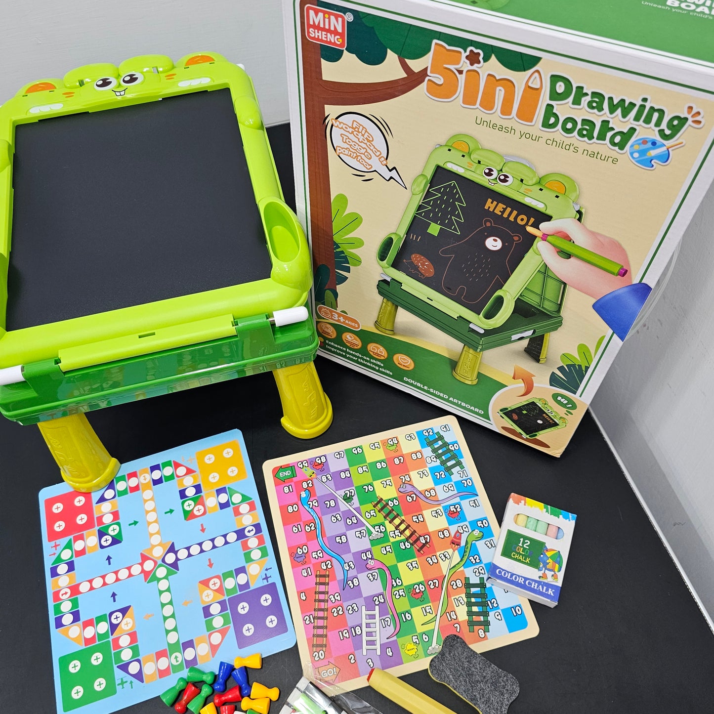 5-in-1 Drawing Board for Kids – Chalk, Markers & Magic Erase | Bacha Toys