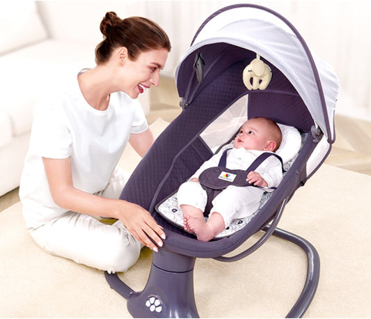 3-in-1 Deluxe Multi-Functional Bassinet – Smart Swing, Cozy Seat & Soothing Cradle | Bacha Toys
