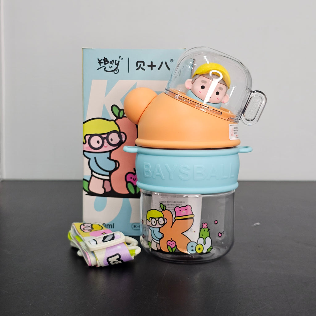 500ml Kids Water Bottle with Cup – Portable & Practical