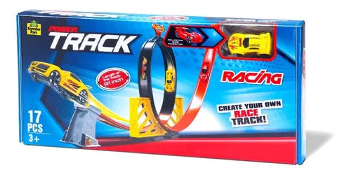 Power Track Racing Set – 17 Pcs Super Track Racer for Kids (Age 3+) | Bacha Toys