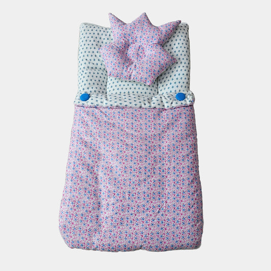 Baby Carry Nest with Head Cushion – Cotton Fabric | Soft & Cozy | Bacha Toys