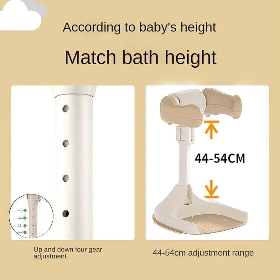 Baby Bath Stand with Adjustable 5 Levels – Foldable Infant Bath Shower Stand