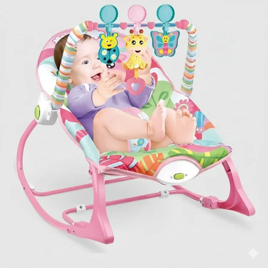 Baby Rocker – Infant to Toddler with Fold-Out Kickstand (0M+, 40 lbs / 18 kg) | Bacha Toys