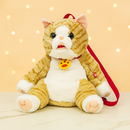 Learn to Speak Plush Cat with Shoulder Bag – Brown Colour | Bacha Toys Pakistan
