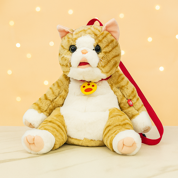 Learn to Speak Plush Cat with Shoulder Bag – Brown Colour | Bacha Toys Pakistan