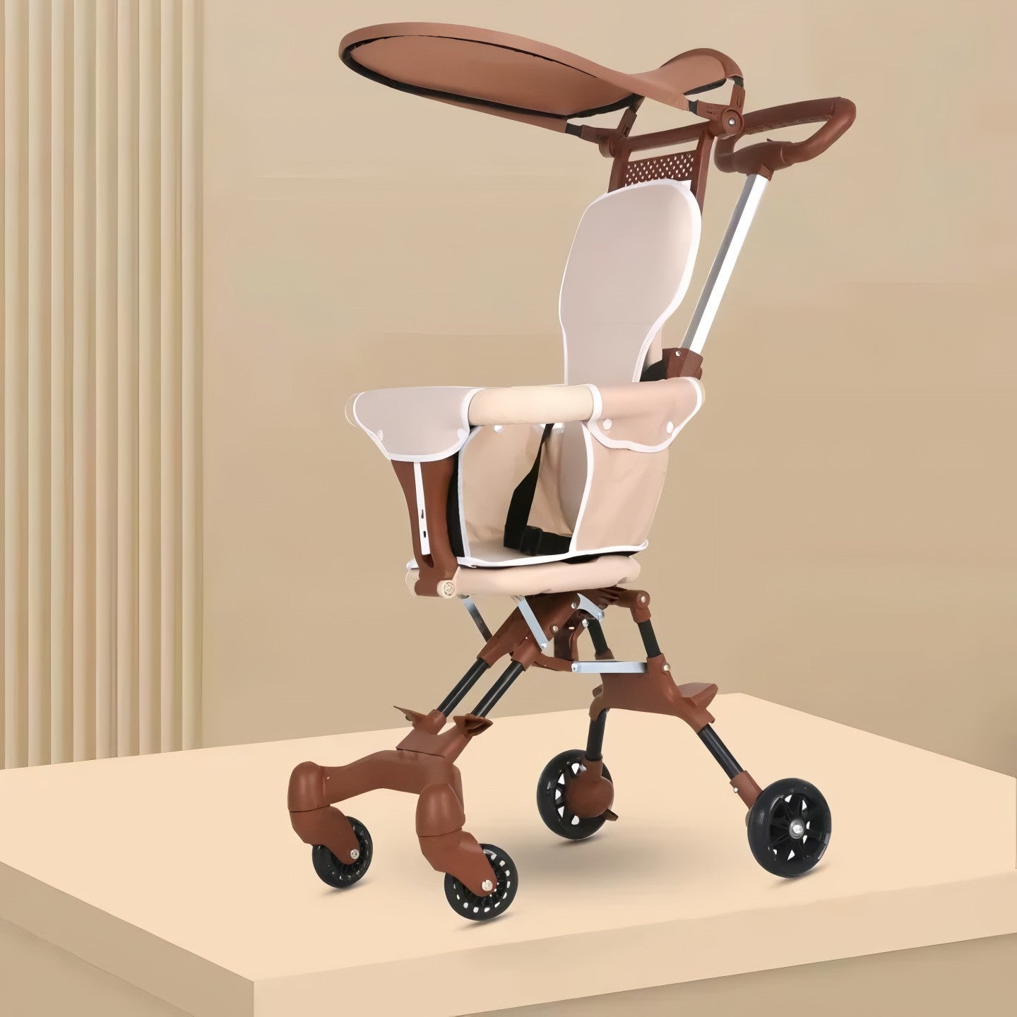 Two-Way Push Compact Baby Stroller – Lightweight & Anti-Rollover Design | Bacha Toys