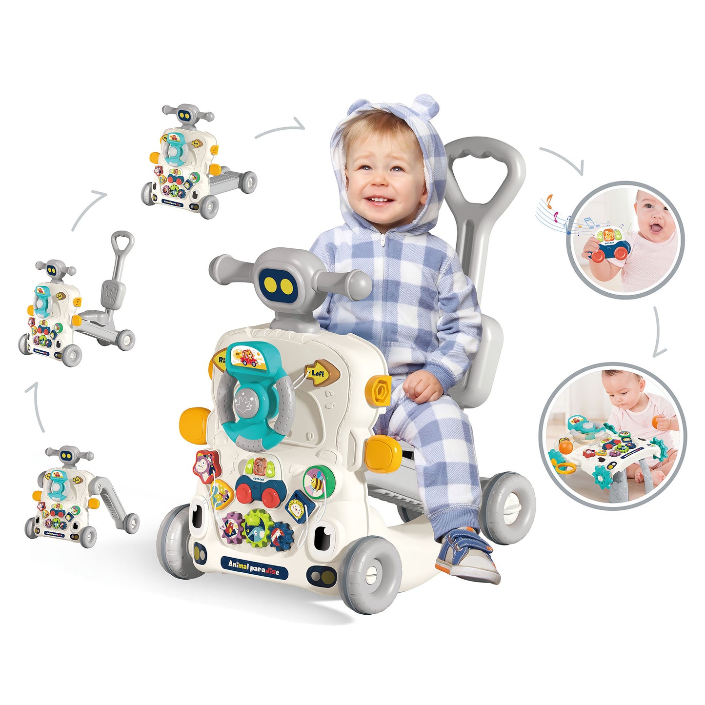 5-in-1 Baby Activity Walker with Music & Lights | Bacha Toys