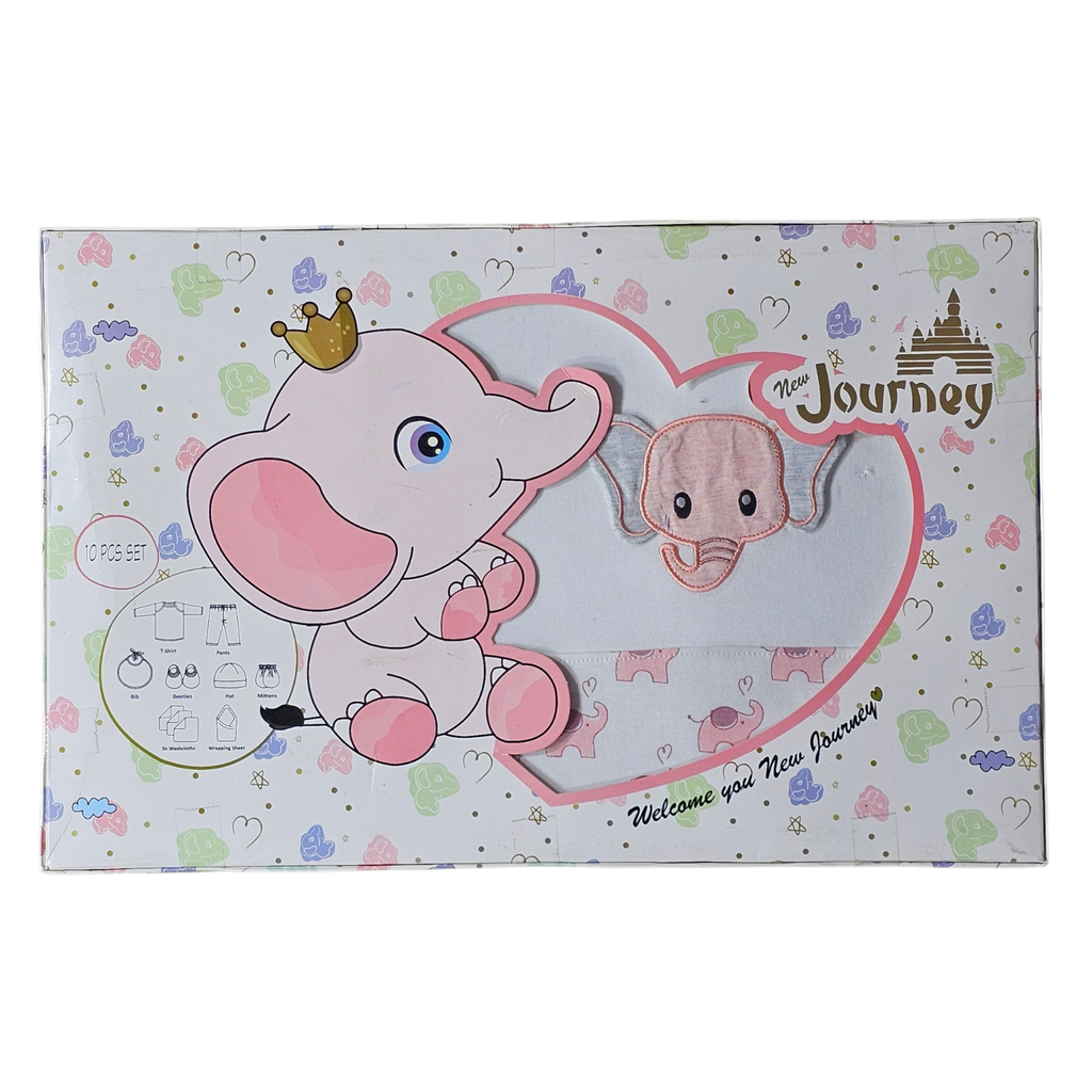 Welcome to New Journey Newborn Gift Set – 10 Pcs Baby Essentials | Bacha Toys