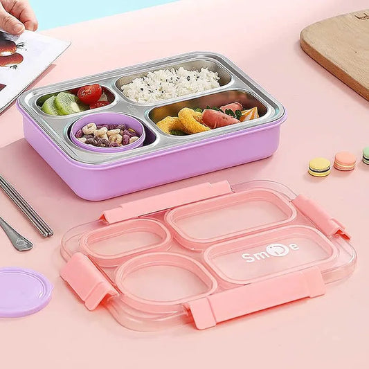 Individual-Seal Stainless Steel Lunch Box – Leak-Proof, Portion-Perfect | Bacha Toys