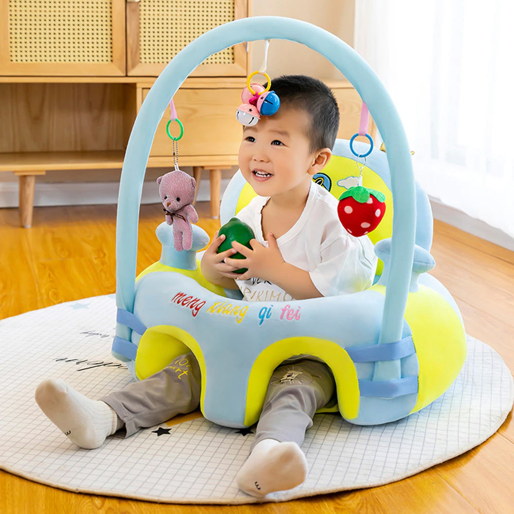 Baby Sofa Seat with Attractive Rattles – Soft Plush Support Seat