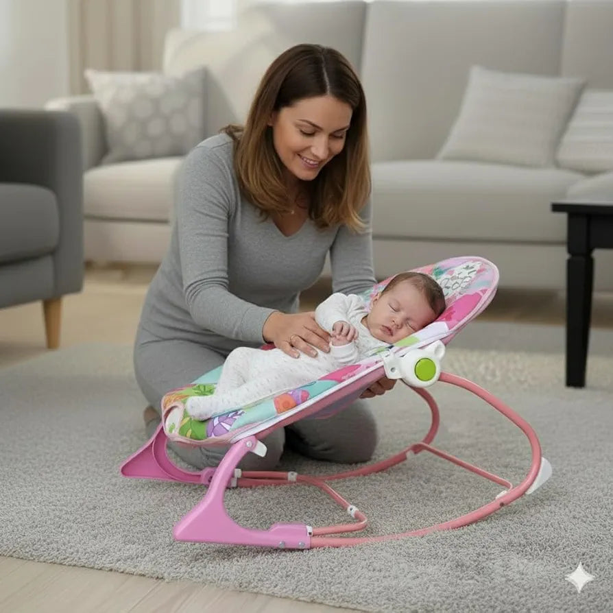 Baby Rocker – Infant to Toddler with Fold-Out Kickstand (0M+, 40 lbs / 18 kg) | Bacha Toys