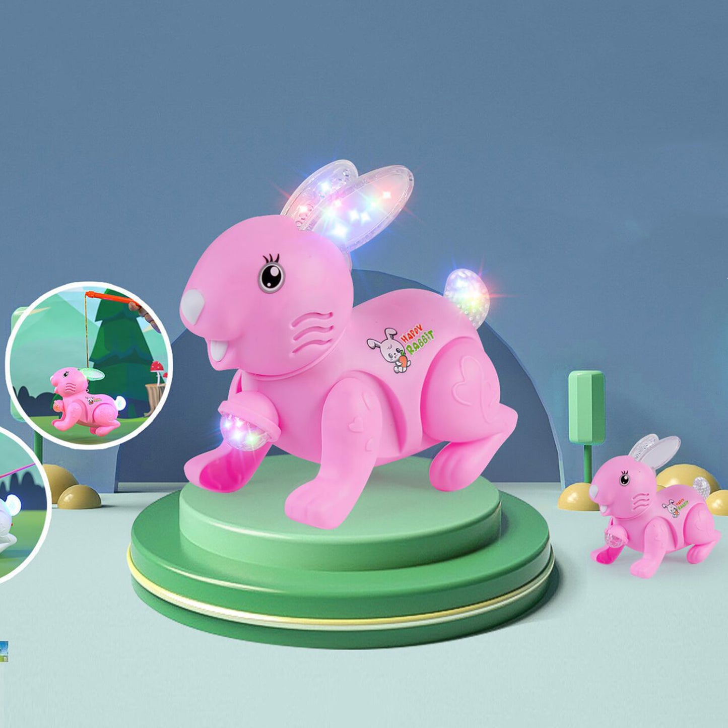 Mini Rabbit Toy | Music, Lighting & Jumping Fun for Kids - Bacha Toys