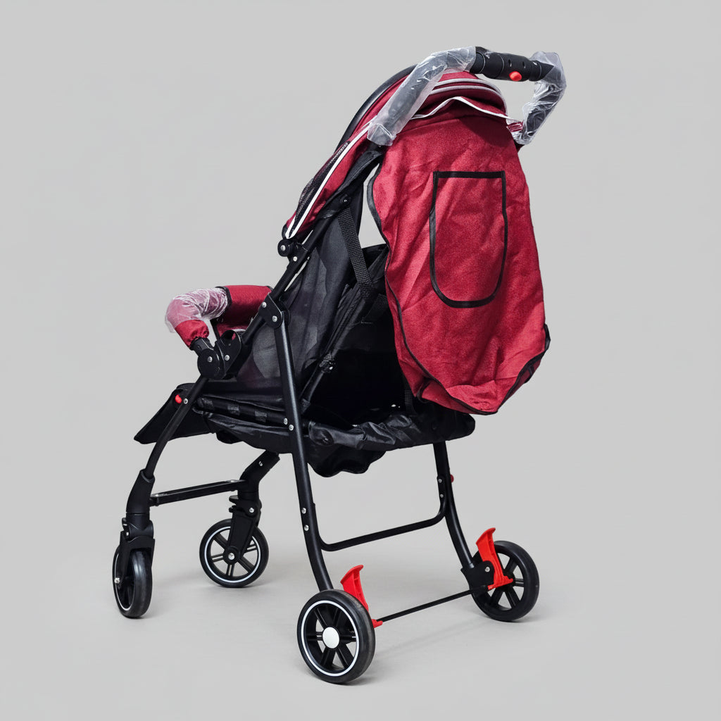 Lightweight Baby Stroller – Foldable with 360° Wheels & Sun Canopy